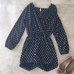 Sage black and beige printed Romper